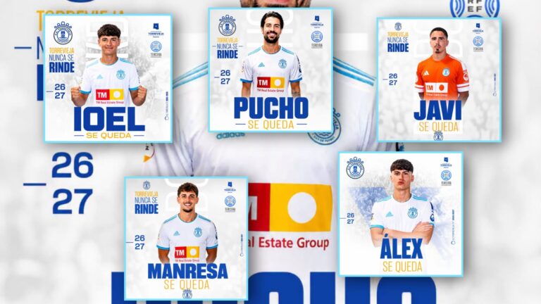 El Sporting Costablanca Torrevieja anuncia cinco nuevas renovaciones para la temporada 2026/2027