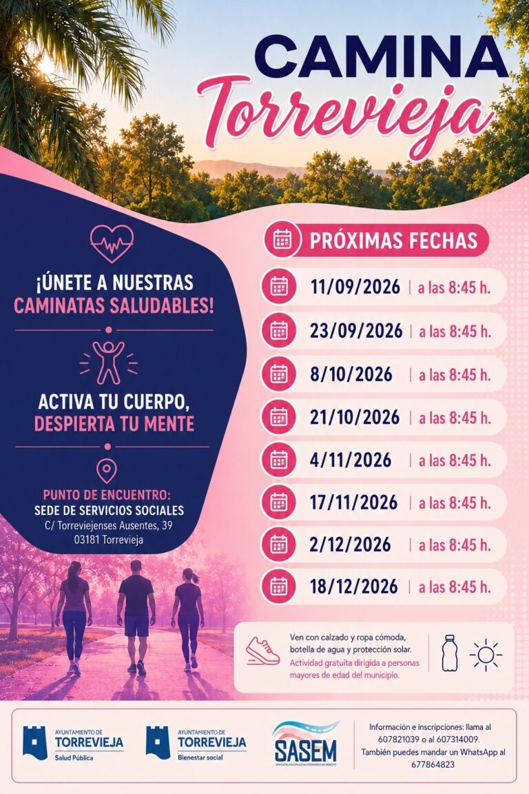 Torrevieja retoma en septiembre las caminatas saludables del programa ‘Camina Torrevieja’
