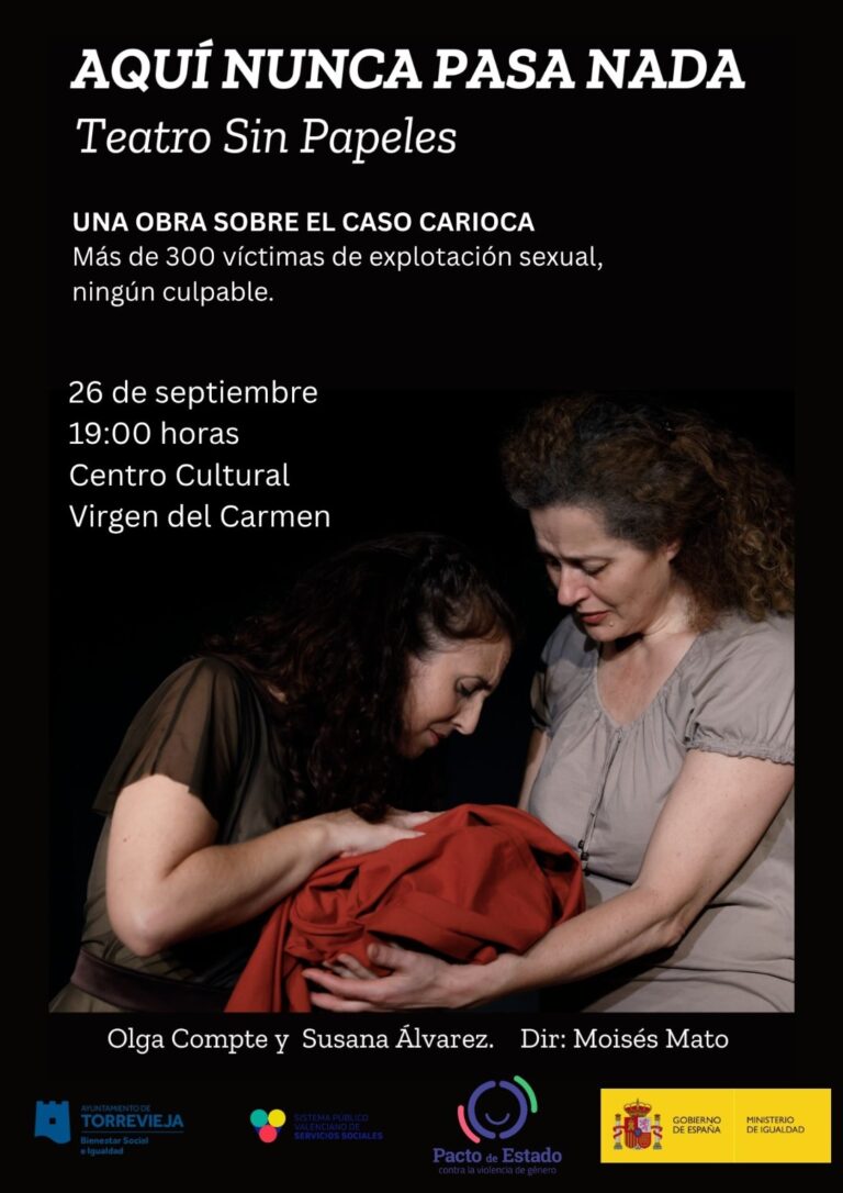 “Aquí nunca pasa nada” llega a Torrevieja para sensibilizar sobre la trata y la explotación sexual de las mujeres