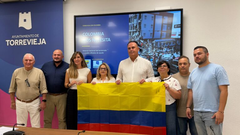 Torrevieja se solidariza con Colombia y difunde los cauces oficiales para ayudar a los afectados por el terremoto