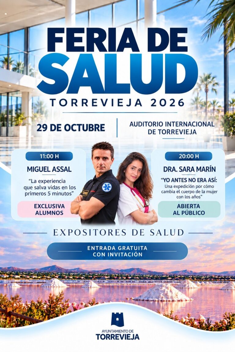 Torrevieja celebrará el 29 de octubre su I Feria de Salud con una jornada dedicada a la prevención y el cuidado personal